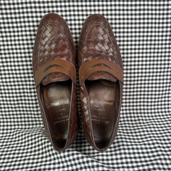 Allen Edmonds Sarasota Brown Leather Woven Loafer Men's Size 10 D - Picture 5 of 8